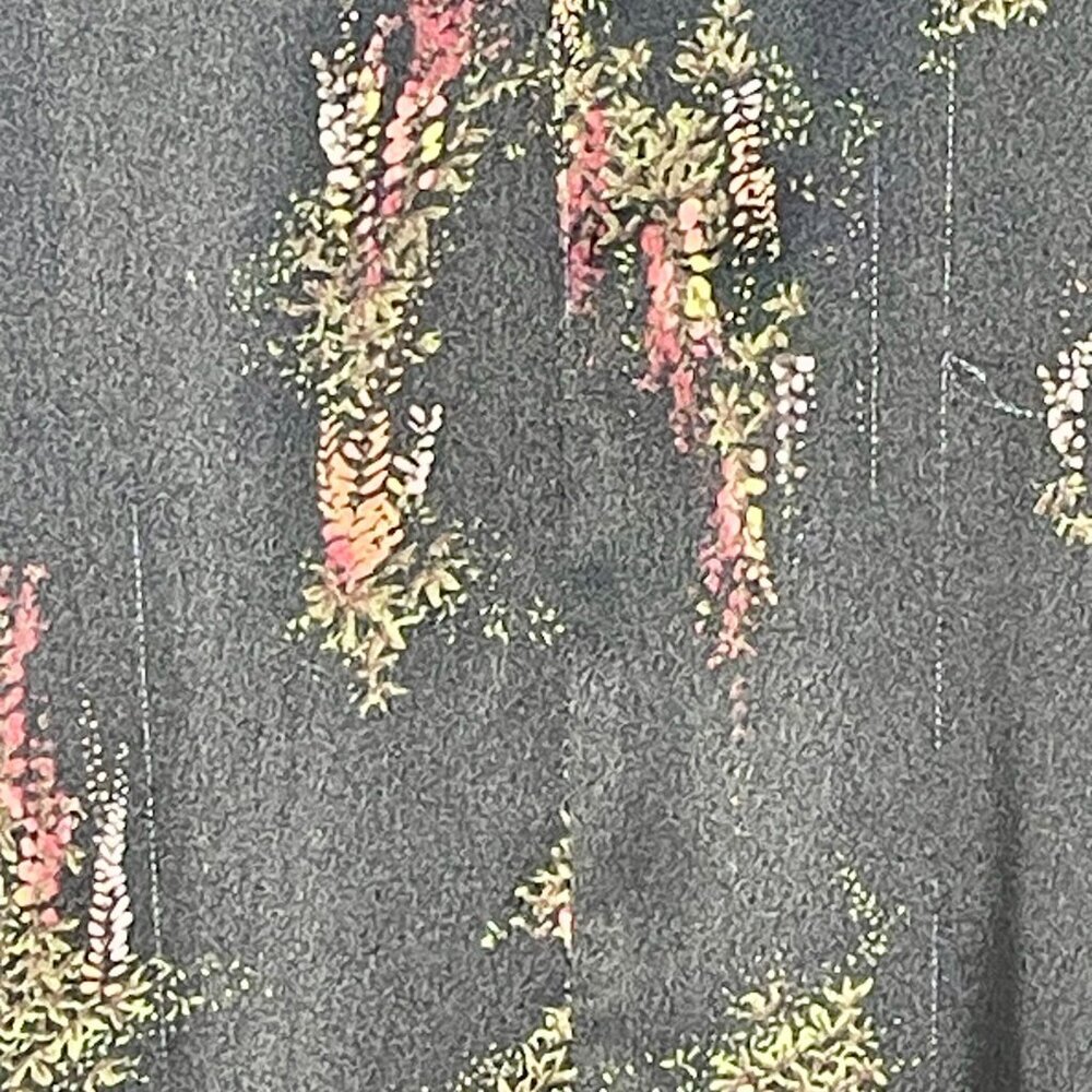 Vince Black Floral Long Sleeve Midi Dress XS Elegant V-Neck Casual Chic - Picture 8 of 15